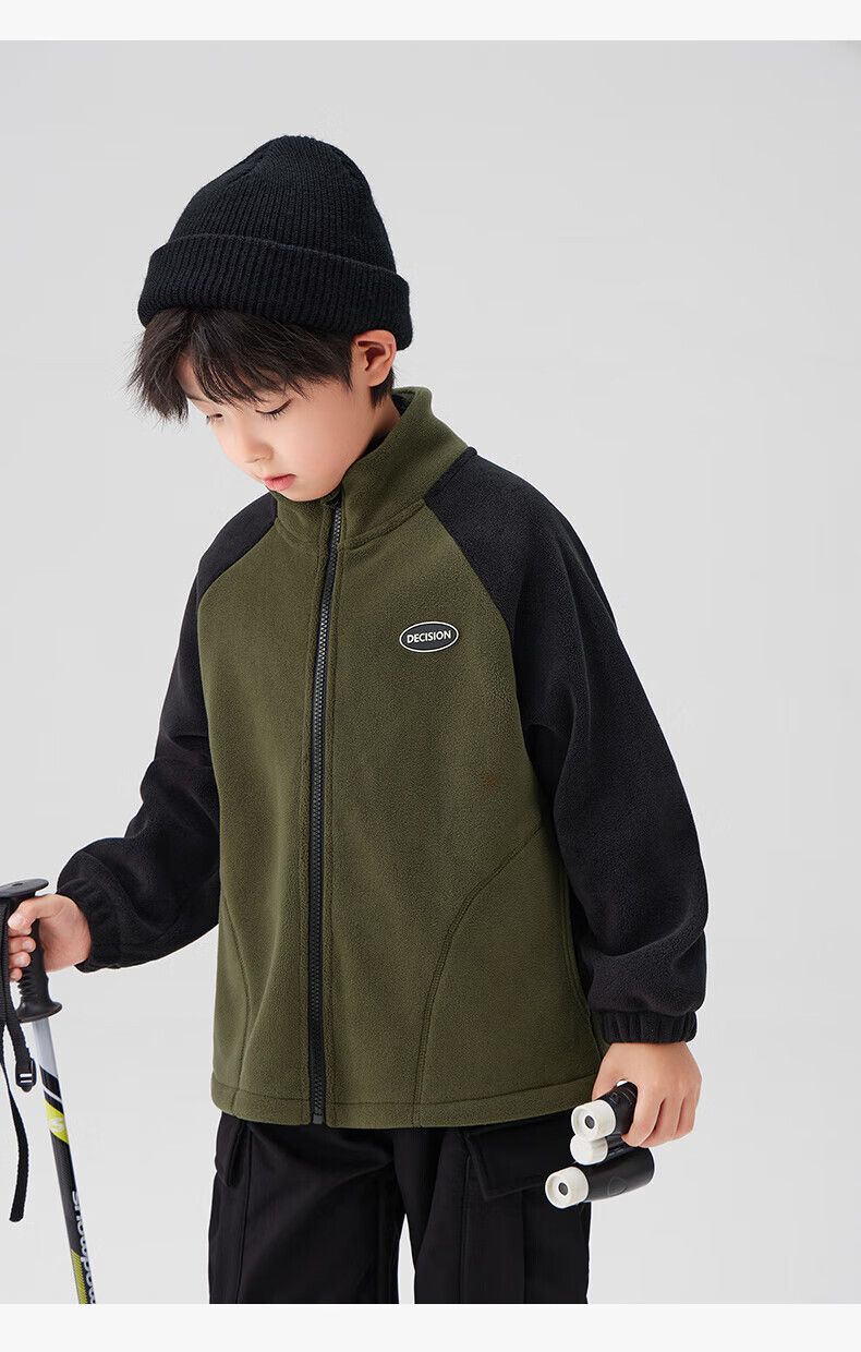 Zuo Xi Boys' Kids' Jacket Autumn 2025 New Double-Sided Fleece Warm Winter Coat Black 130 6